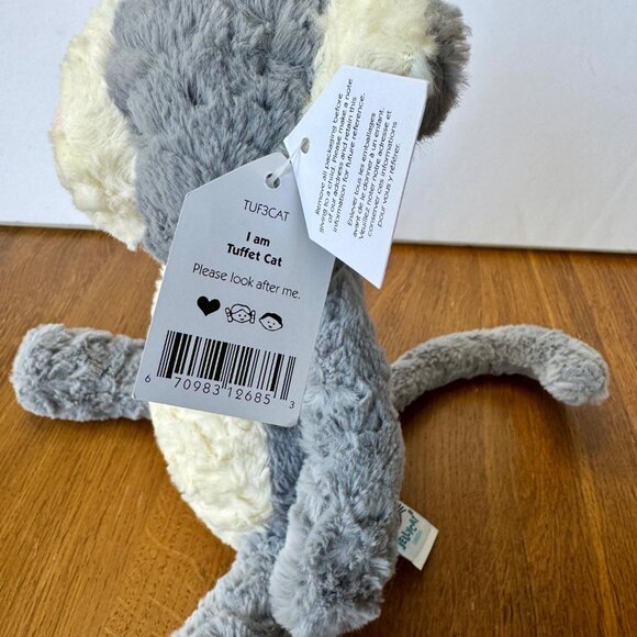 JELLYCAT London Tuffet Cat 12" NEW Soft Plush Stuffed Animal Toy Retired NWT - Picture 4 of 8